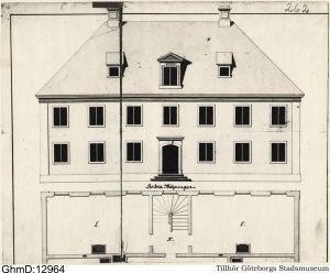 Göteborgs Spinnhus, ritning av Bengt Wilhelm Carlberg  1740.